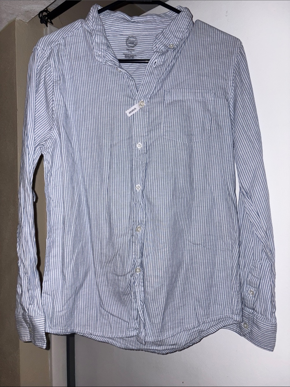 wonder nation Light Blue & White Striped Button-Down Shirt